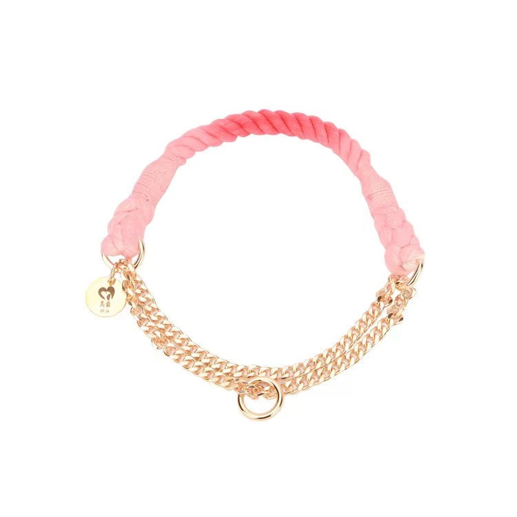 Collier en corde à chaîne Fraise