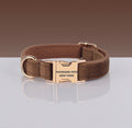 Collier réglable camel pour chien