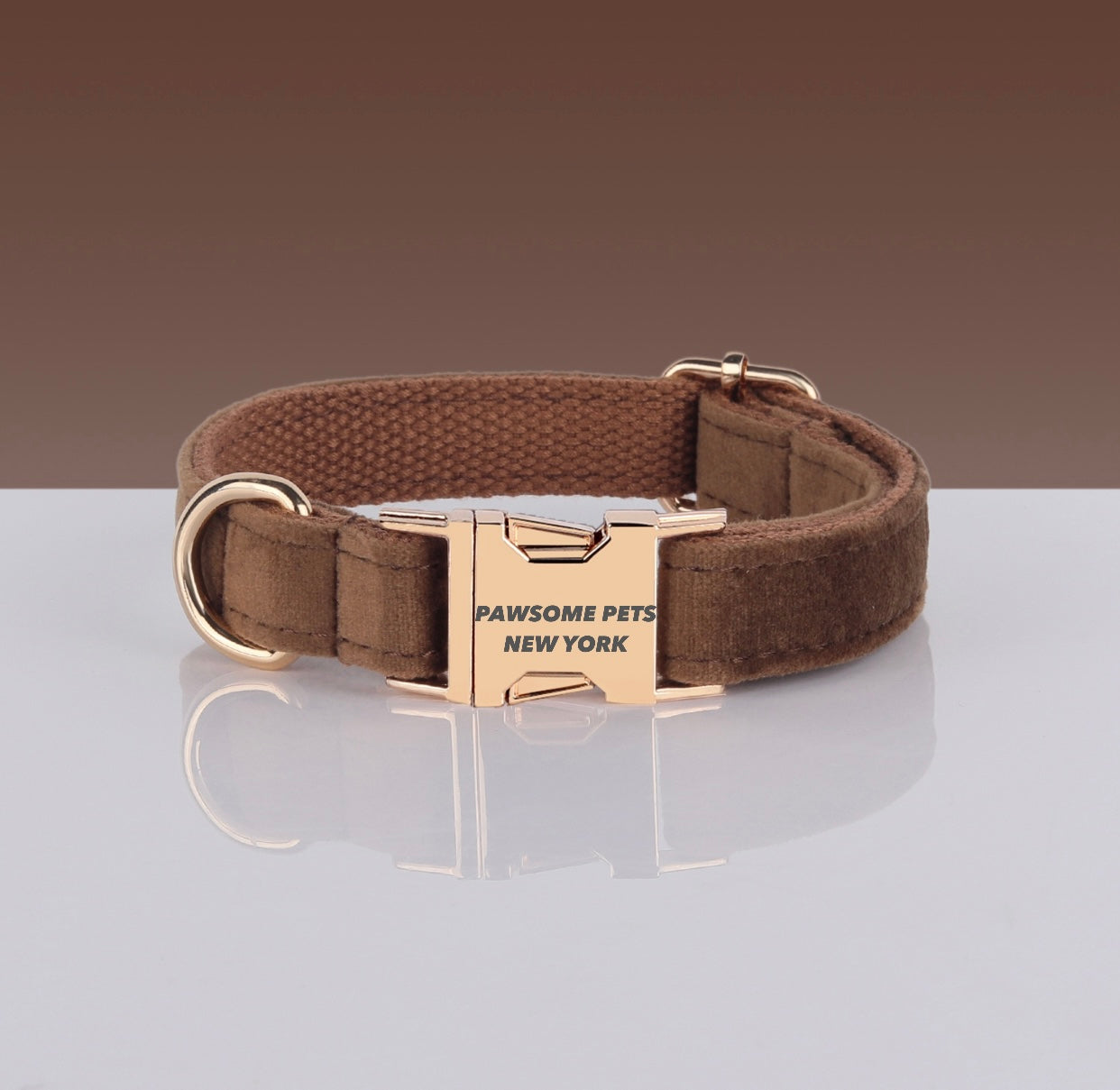 Collier réglable camel pour chien