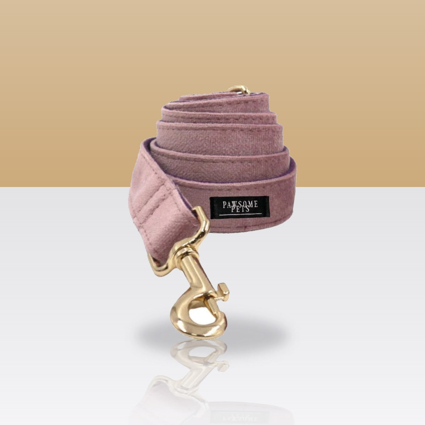 Laisse rose profond pour chien, mousqueton doré