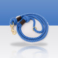 Laisse en corde bleu saphir pour chien, mousqueton doré