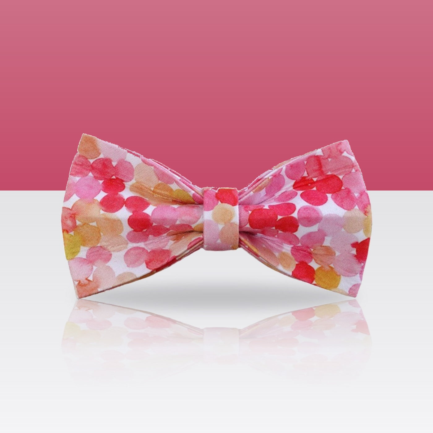 Nœud papillon rose à pois pour collier de chien