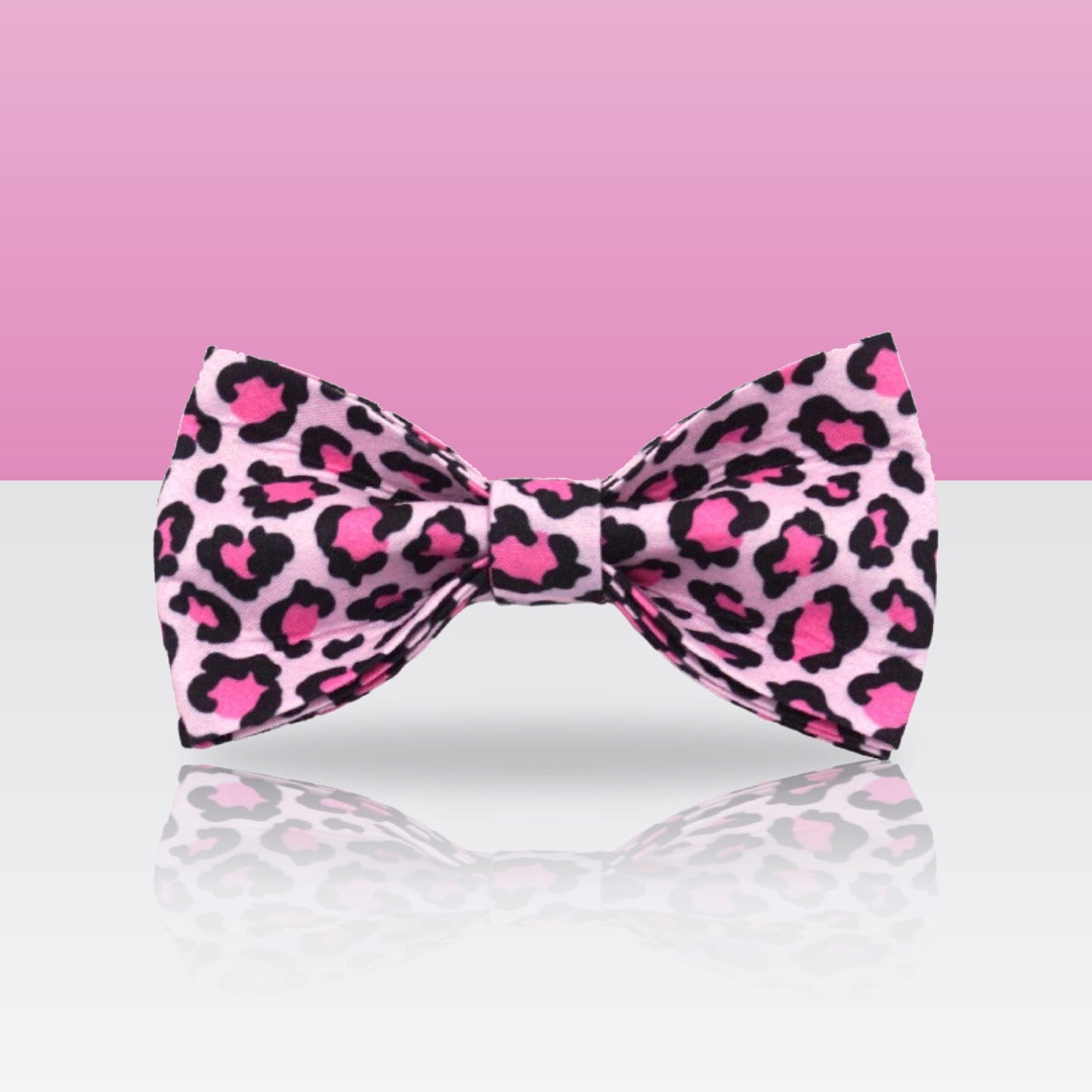 Nœud papillon léopard rose pour collier de chien
