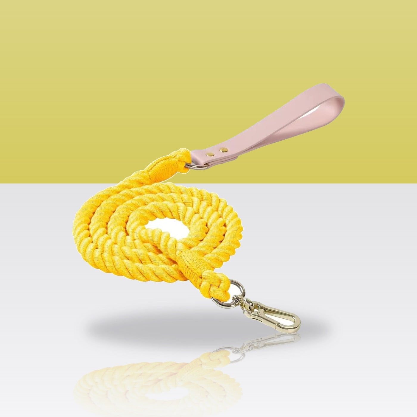 Laisse en corde rose et or pour chien