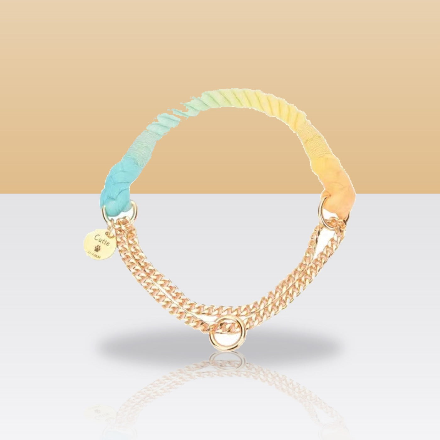 Collier en corde à chaîne motif bulles pour chien