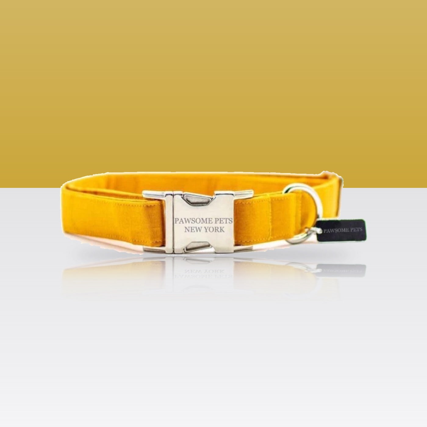 Collier jaune en velours pour petit chien et chat