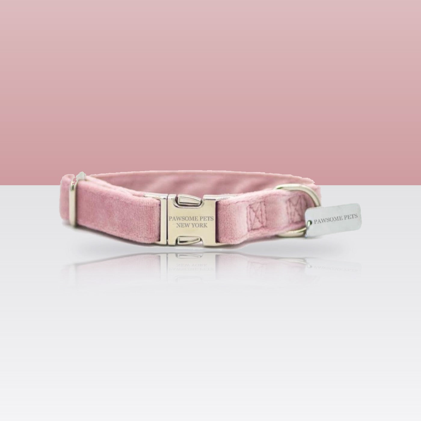 Collier rose en velours pour petit chien et chat