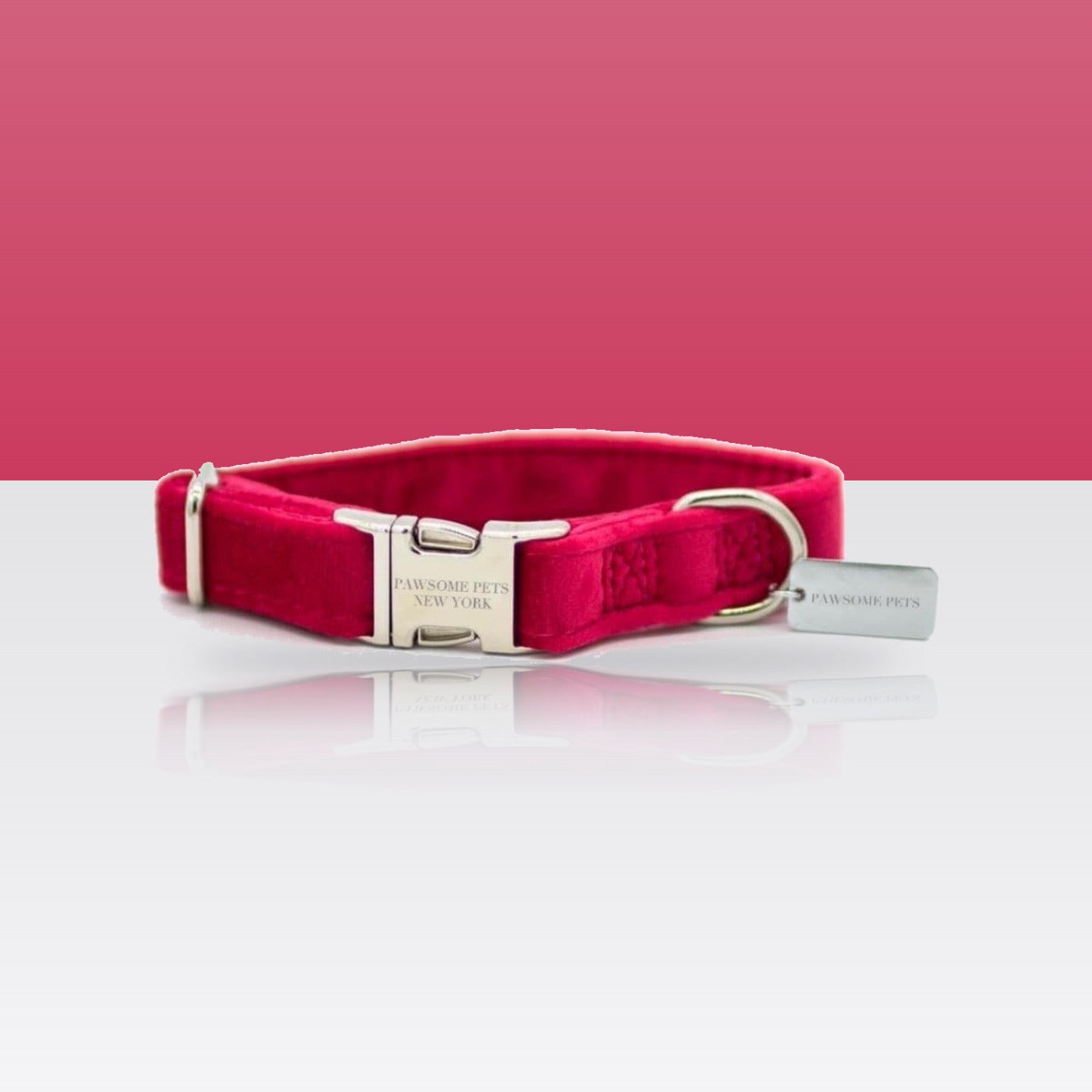 Collier rouge en velours pour petit chien et chat