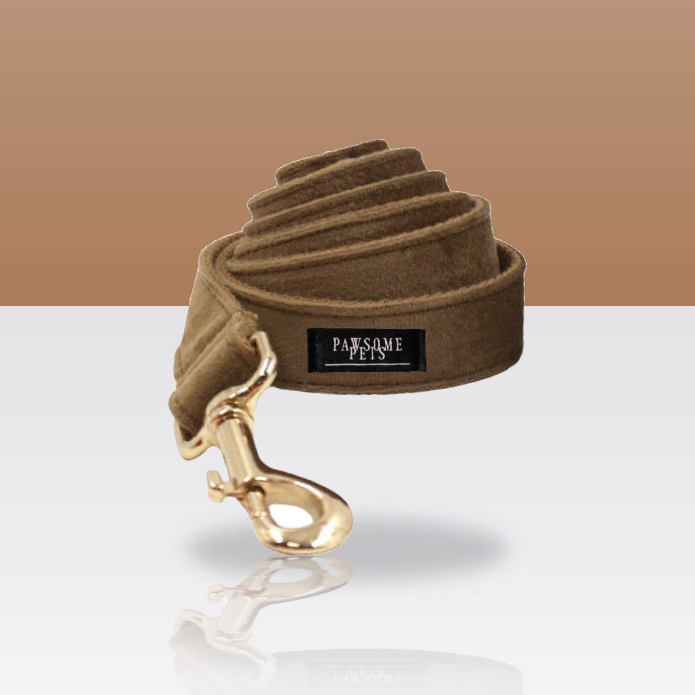 Laisse sable pour chien, mousqueton doré