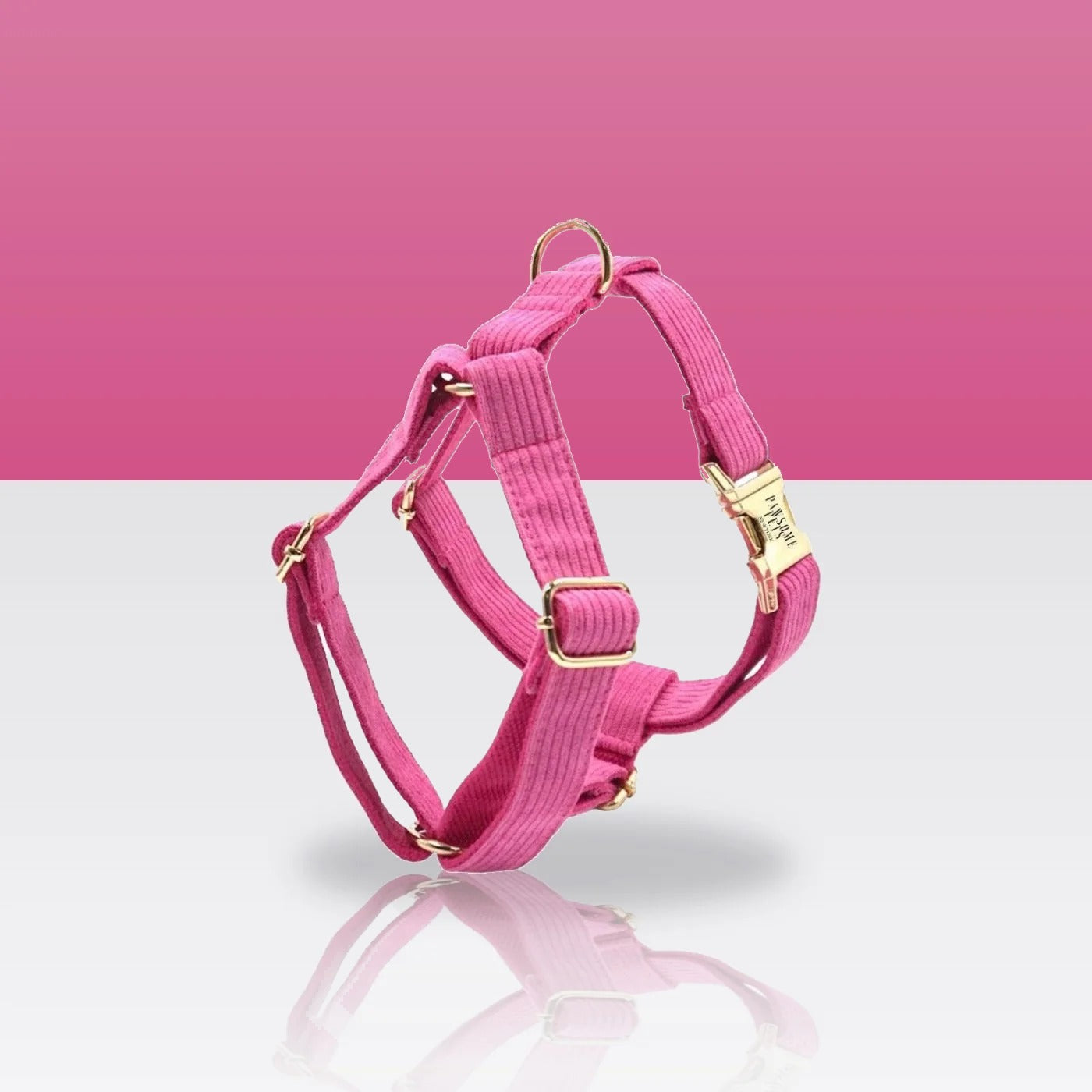 Harnais réglable rose fuchsia pour chien
