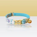Collier turquoise fleuri pour petit chien et chat