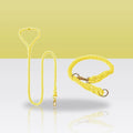 Ensemble collier et laisse en corde jaune citron pour chien