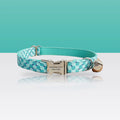 Collier bleu paon rayé pour petit chien et chat