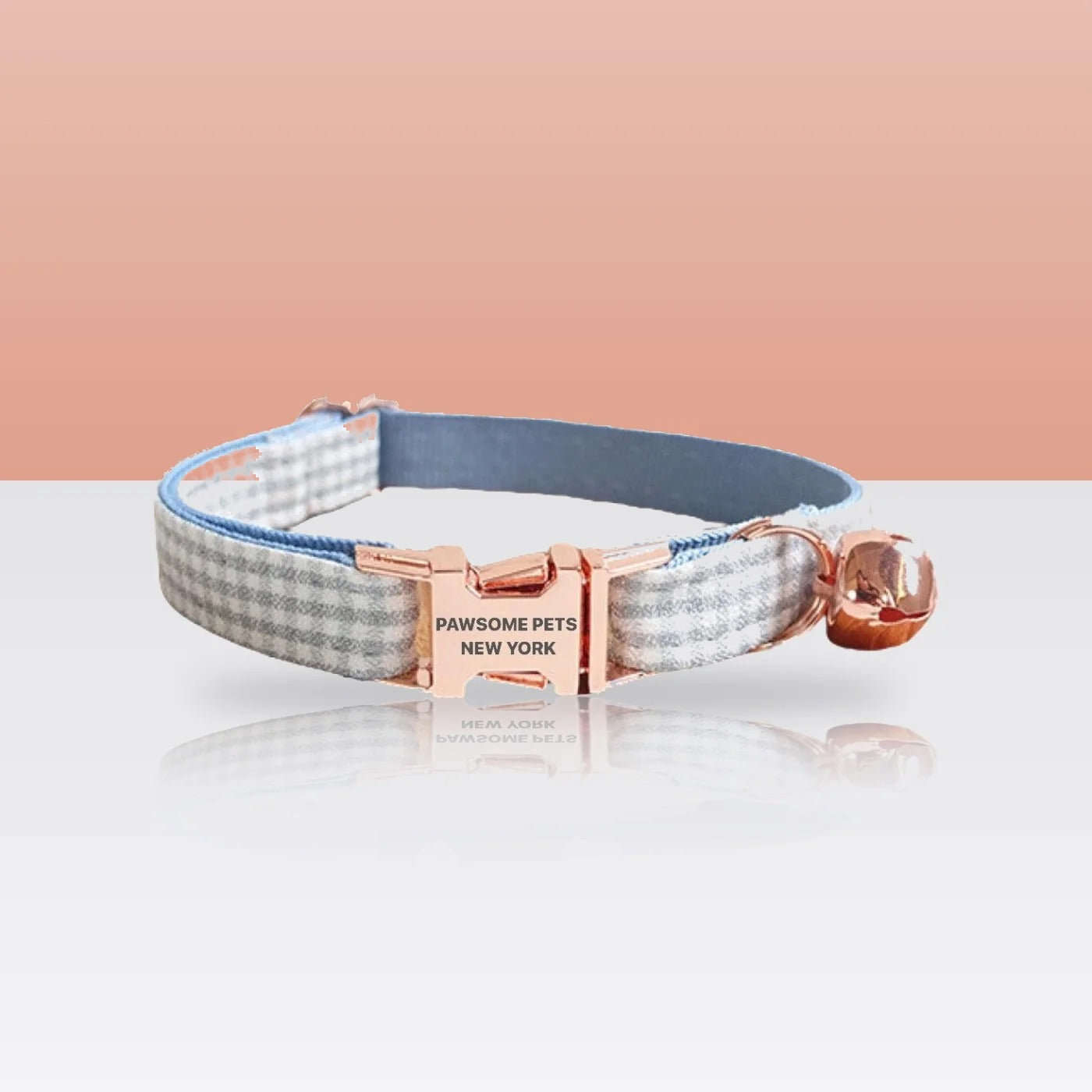 Collier gris bleu rayé pour petit chien et chat
