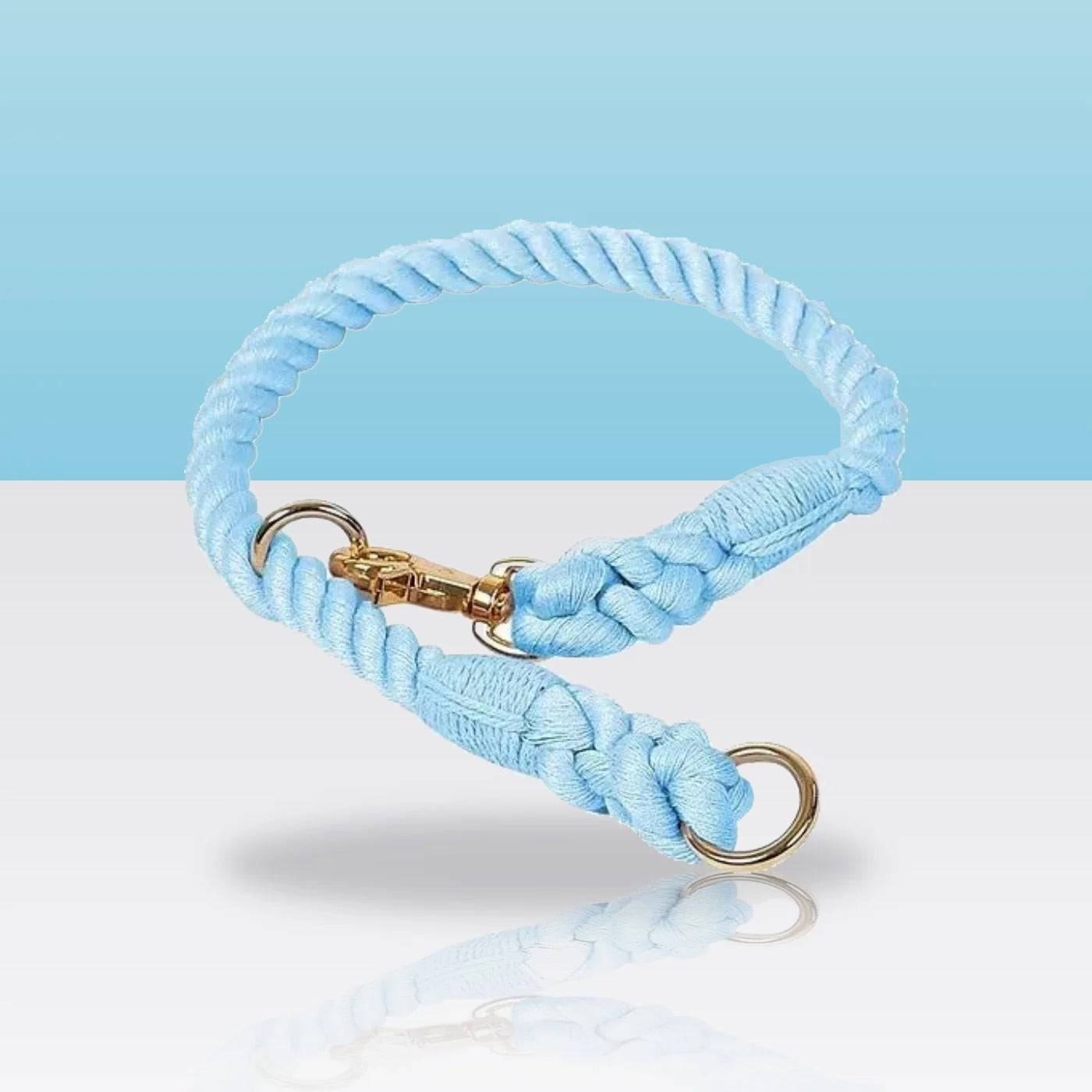 Collier en corde bleu amande pour chien