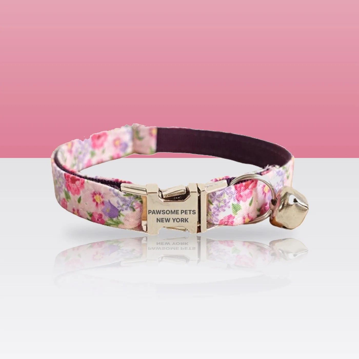 Collier motif fleurs sauvages pour petit chien et chat