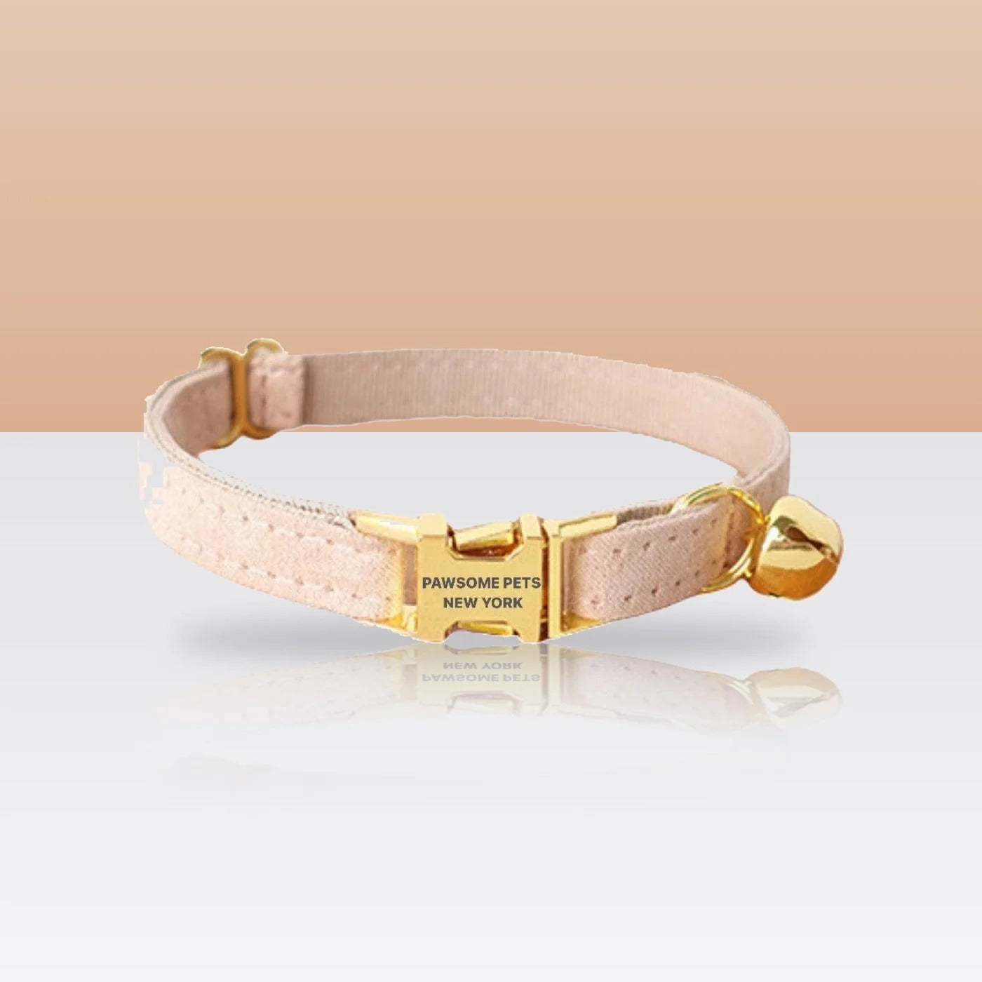 Collier blanc rosé pour petit chien et chat