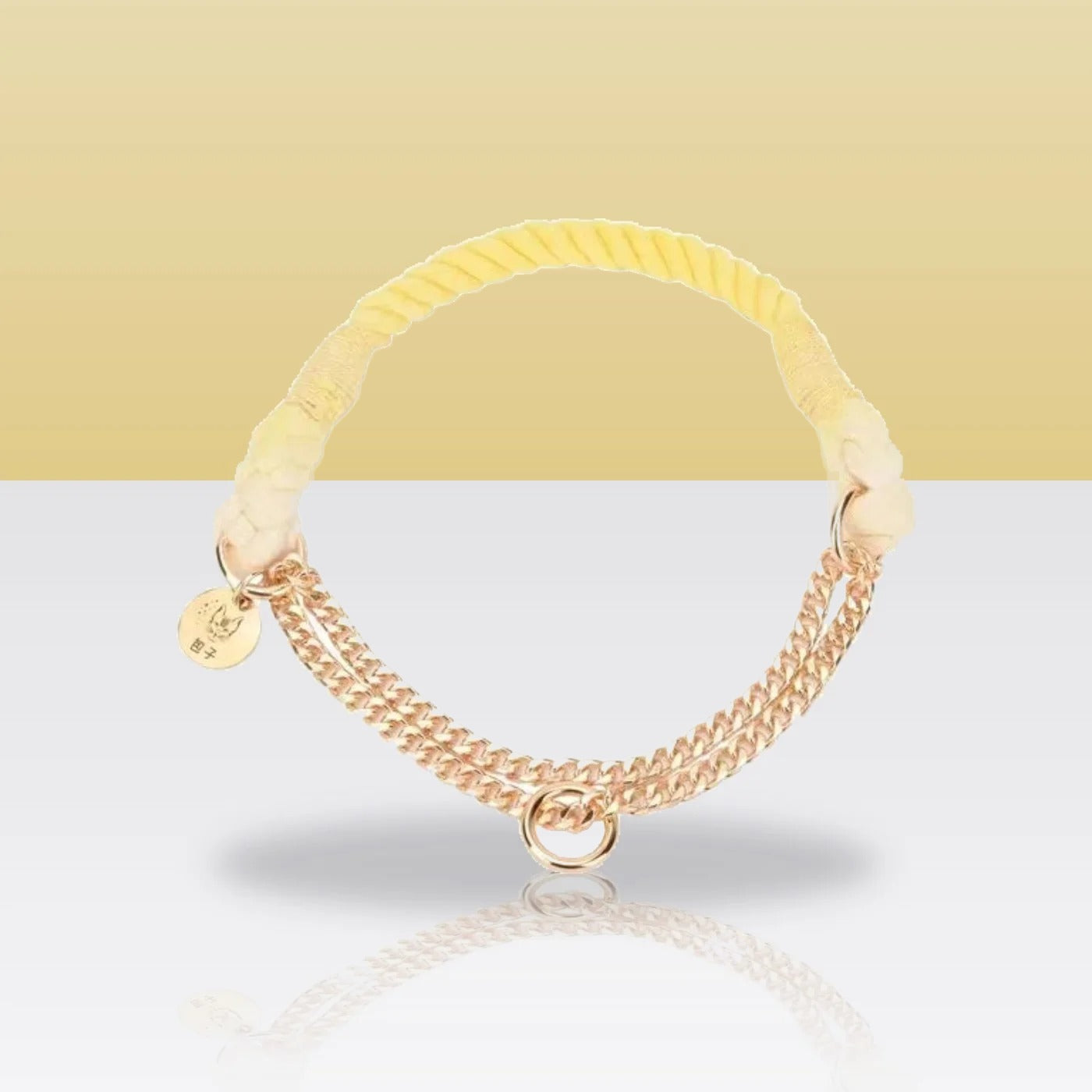 Collier en corde à chaîne Limonade pour chien