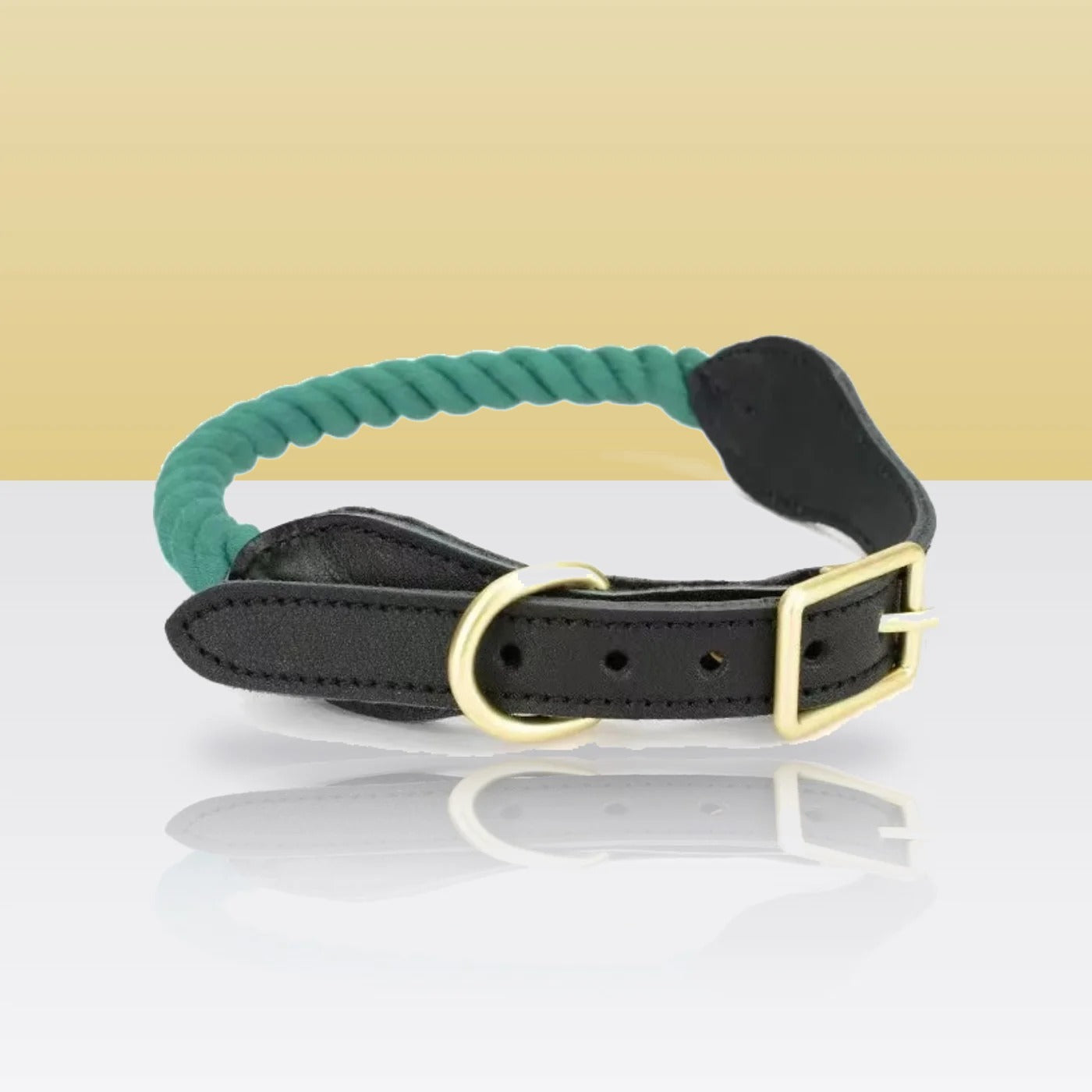 Collier en corde et cuir Trèfle pour chien