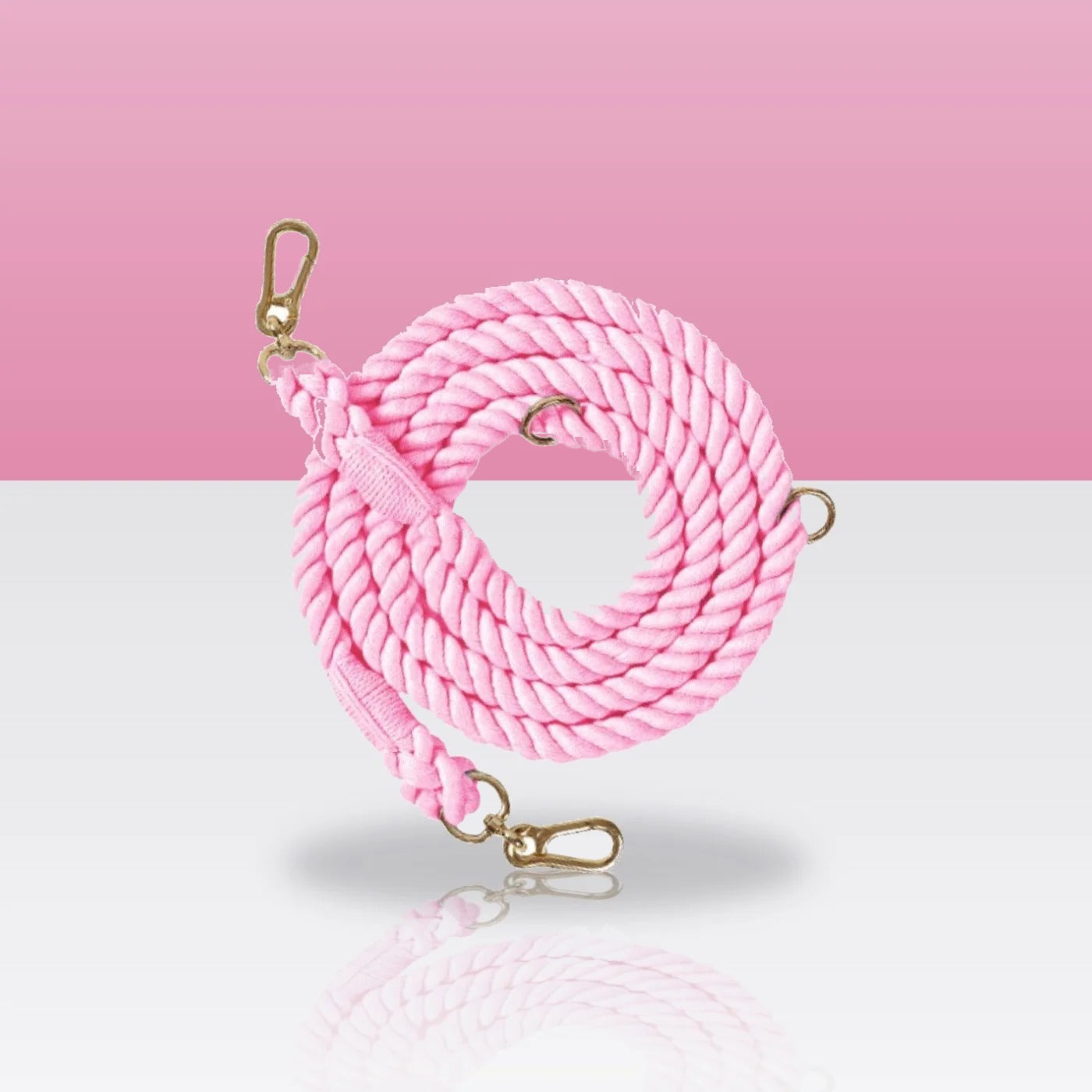 Laisse mains libres rose tendre pour chien