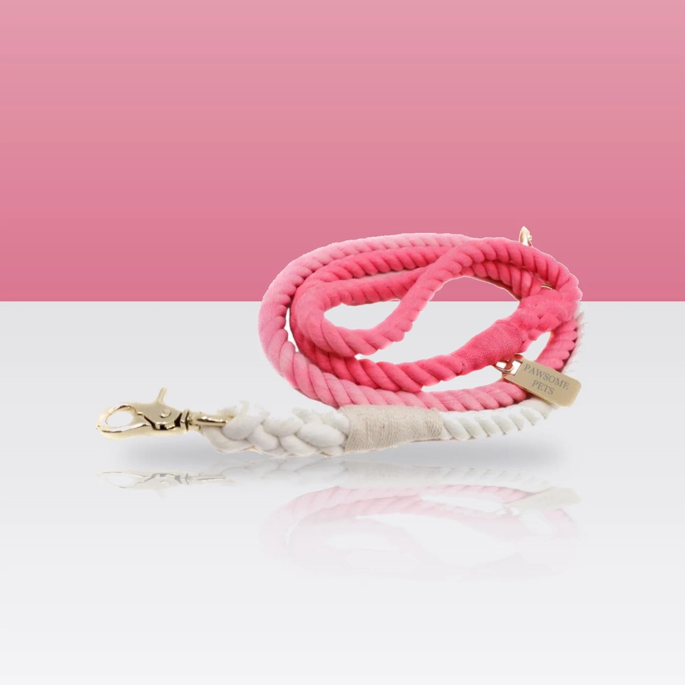 Laisse en corde flamant rose pour chien
