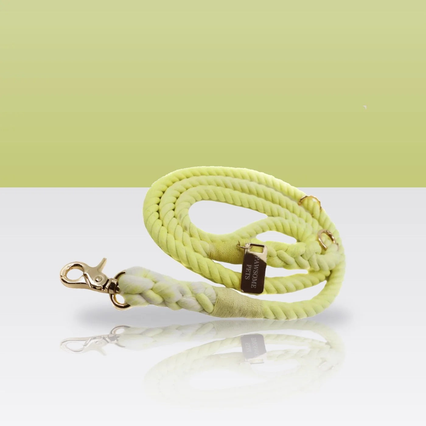 Laisse en corde jaune citron pour chien