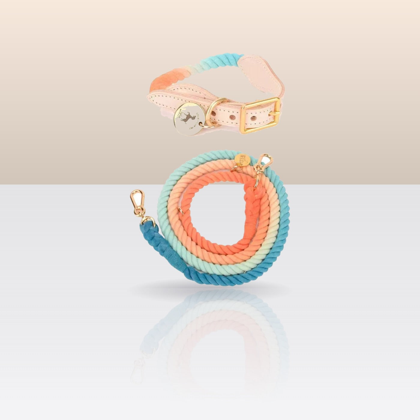 Ensemble mains libres Coucher de Soleil — collier et laisse